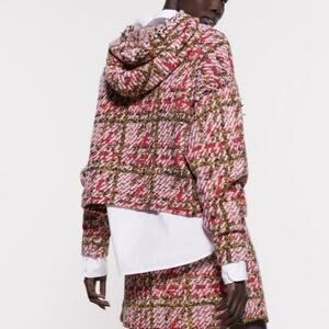 New ZARA Pink Faux Pearls Hoodie Sweatshirt Sweater Small